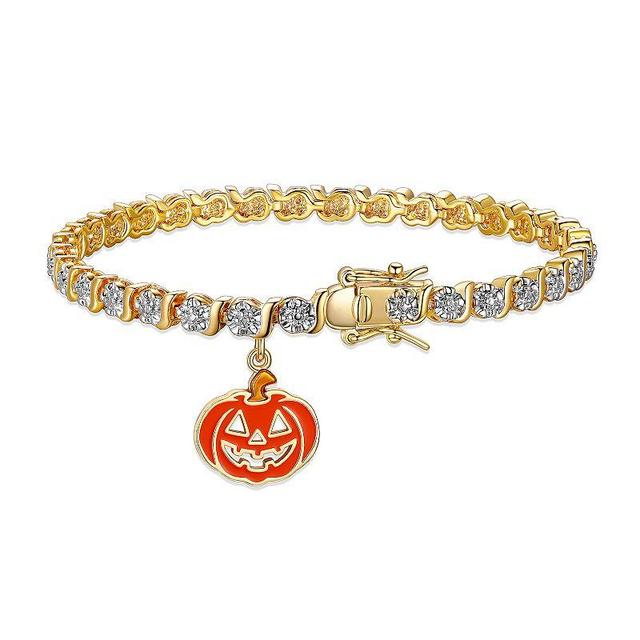 Sarafina Diamond Accent Pumpkin Charm Bracelet, Womens Gold Tone Product Image