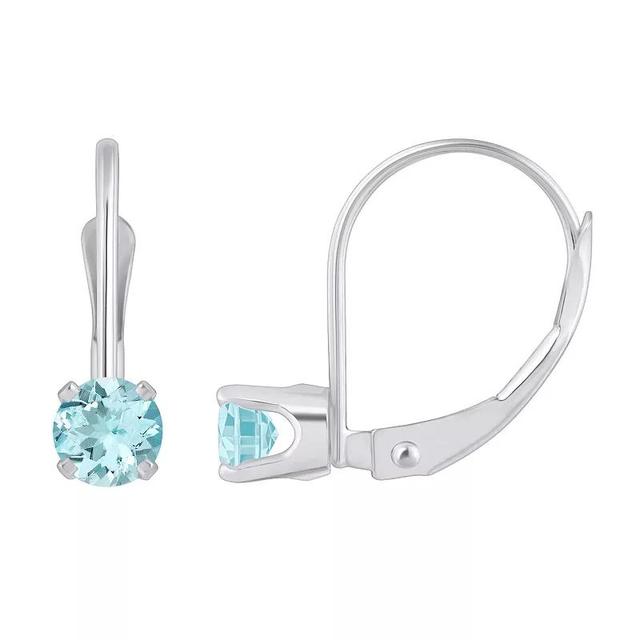 Celebration Gems 14k White Gold Gemstone Drop Earrings, Womens, Aquamarine Product Image