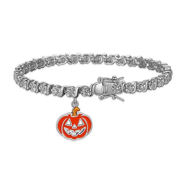 Sarafina Diamond Accent Pumpkin Charm Bracelet, Womens Silver Tone Product Image