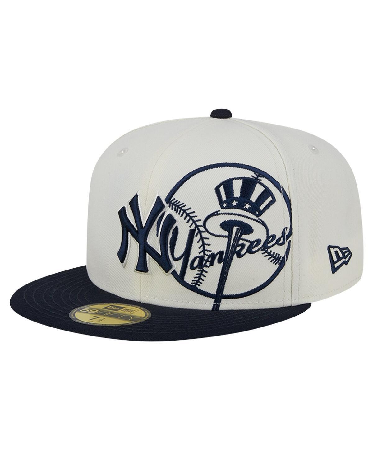 New Era Mens Cream New York Yankees Lonestar 59FIFTY Fitted Hat - Cream, Navy Product Image