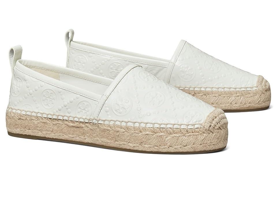 Tory Burch T Monogram Platform Espadrille (Gardenia) Women's Wedge Shoes Product Image