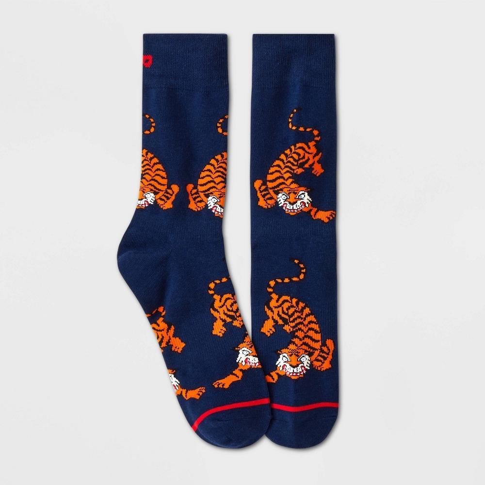 Pair of Thieves Mens Cushion Crew Socks - Navy Blue 6-12 Product Image