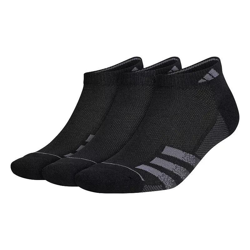 Big & Tall adidas 3-pack Superlite Stripe 3 Low-Cut Socks, Mens Black Product Image