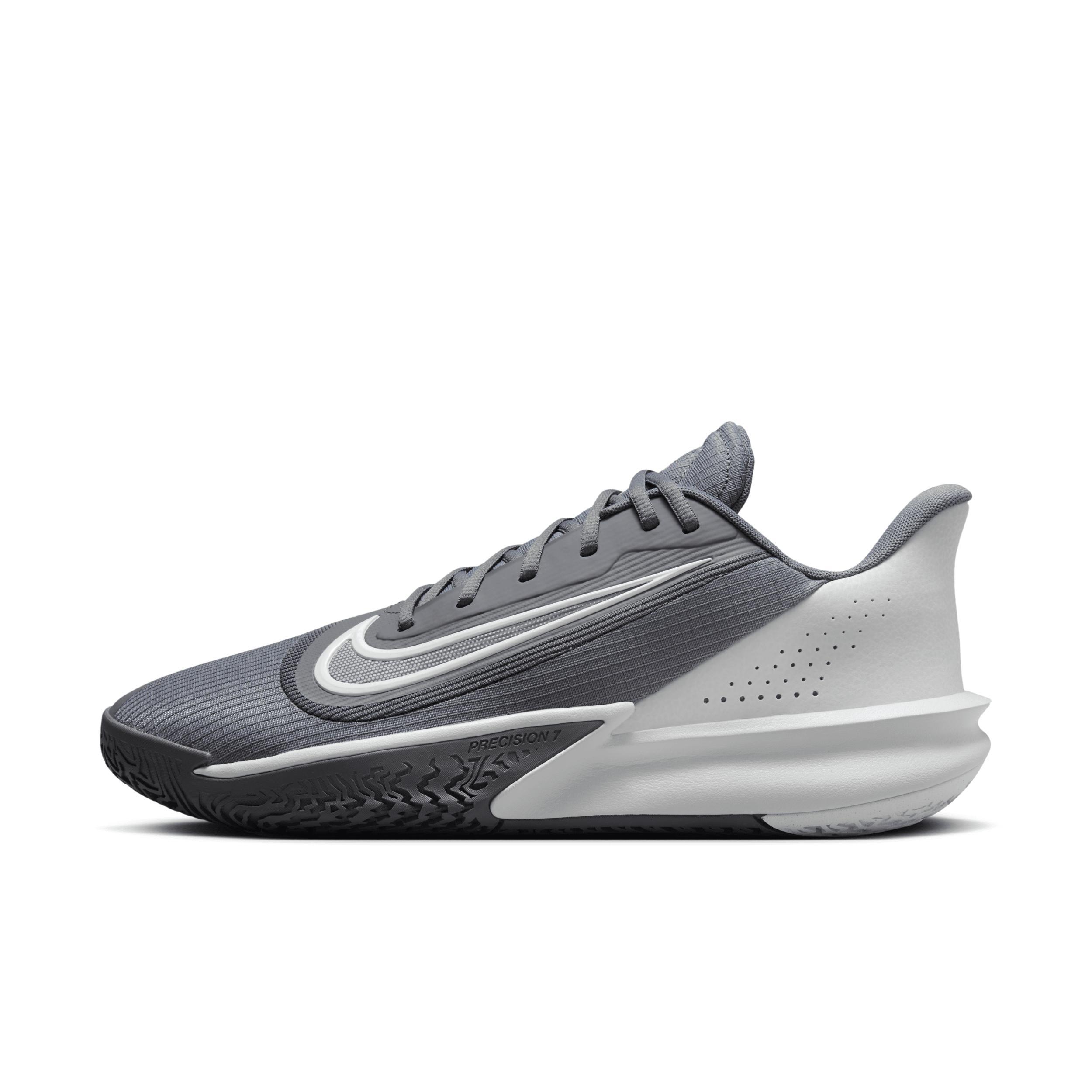 Nike Precision VII Mens Basketball Shoes Grey Gray Photon Product Image