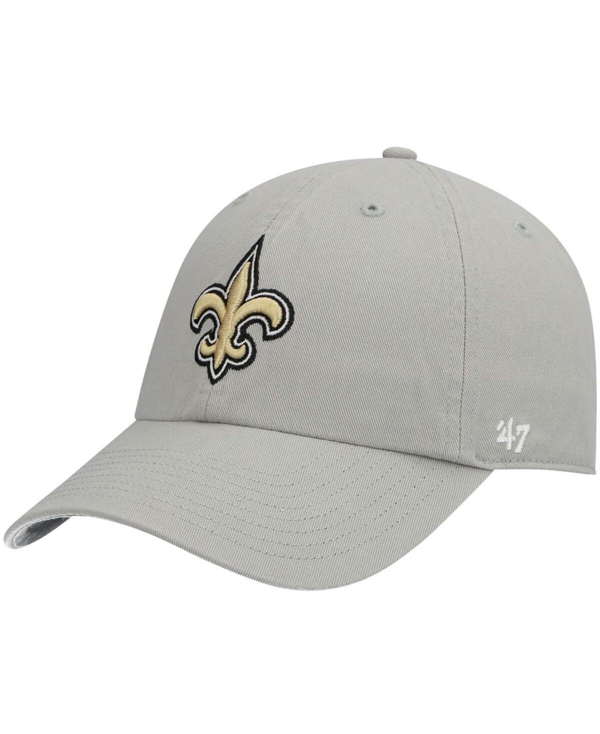 Mens Gray New Orleans Saints Clean Up Adjustable Hat Product Image