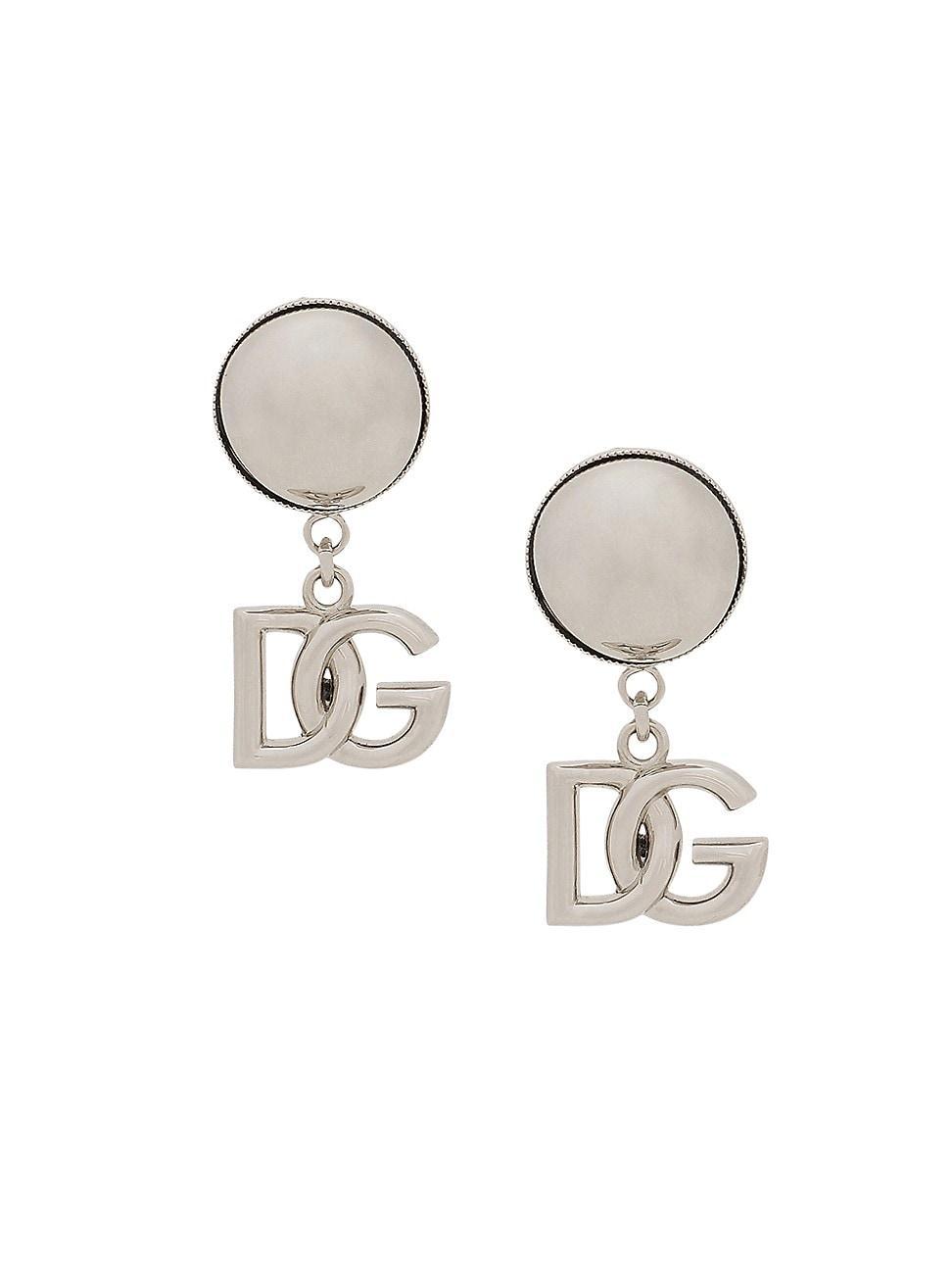 Womens Silvertone Logo Drop Earrings Product Image