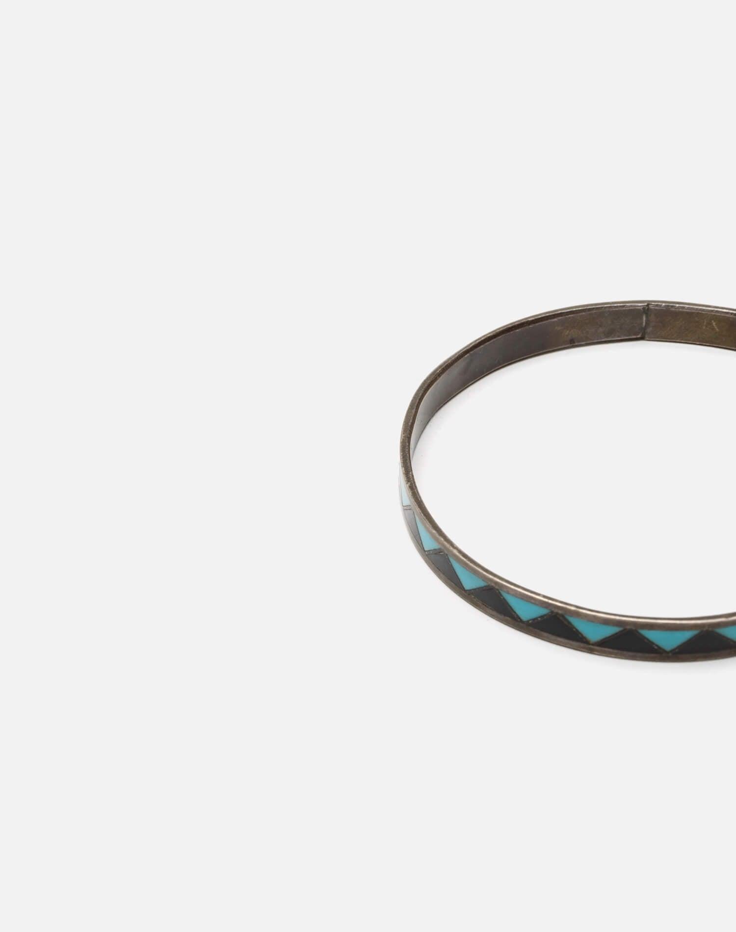 70s Sterling Silver Enamel Bangle Female Product Image