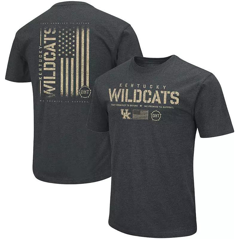 Mens Colosseum Heathered Black Kentucky Wildcats OHT Military Appreciation Flag 2.0 T-Shirt Product Image