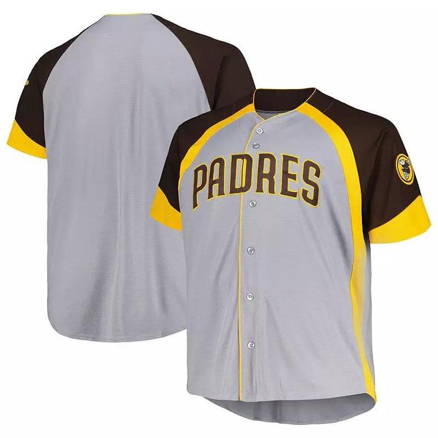 Mens Profile Gray San Diego Padres Big & Tall Colorblock Team Fashion Jersey Product Image