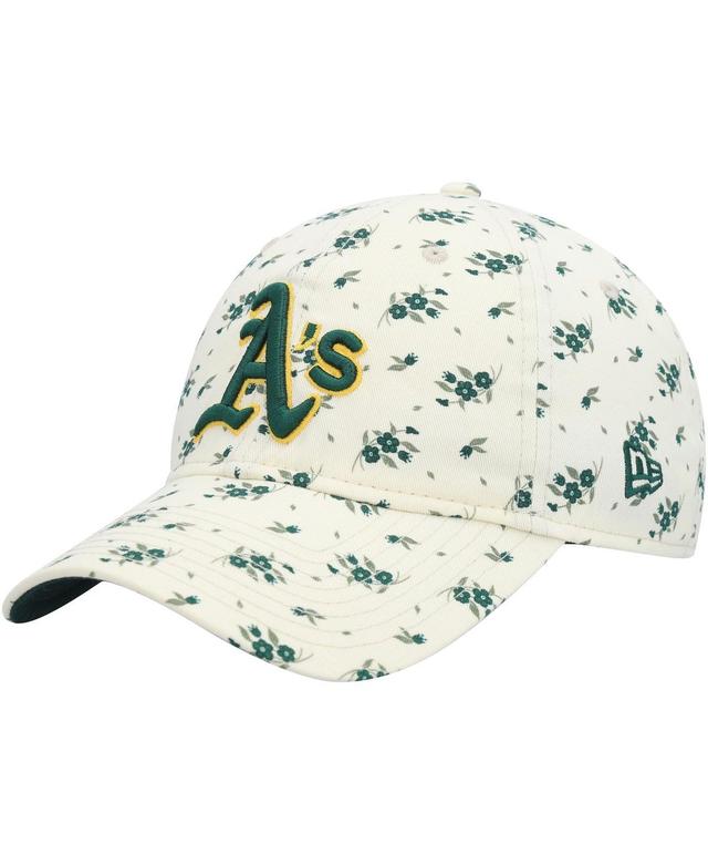 Womens New Era Cream Oakland Athletics Chrome Bloom 9TWENTY Adjustable Hat Product Image