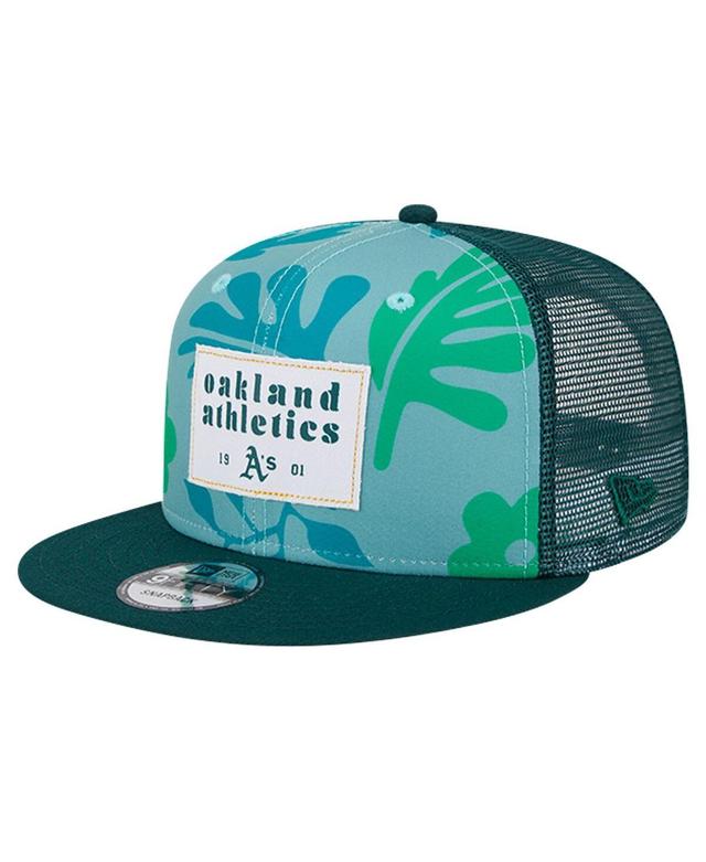 New Era Mens Green Oakland Athletics Bikini Bottom Trucker 9FIFTY Snapback Hat Product Image