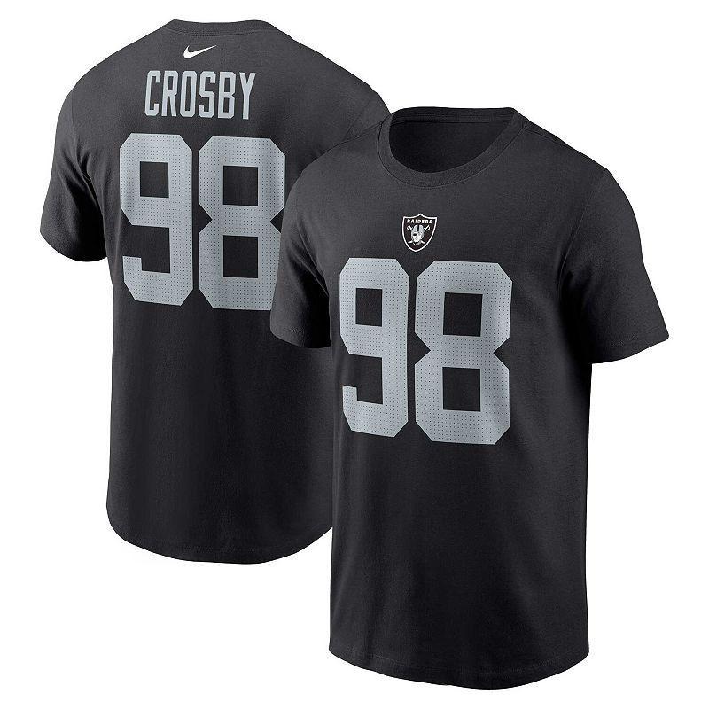 Mens Nike Maxx Crosby Black Las Vegas Raiders Player Name & Number T-Shirt Product Image