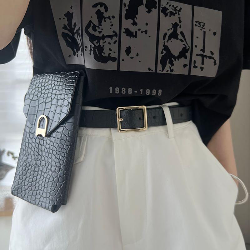 Croc Grain Faux Leather Belt Bag Product Image