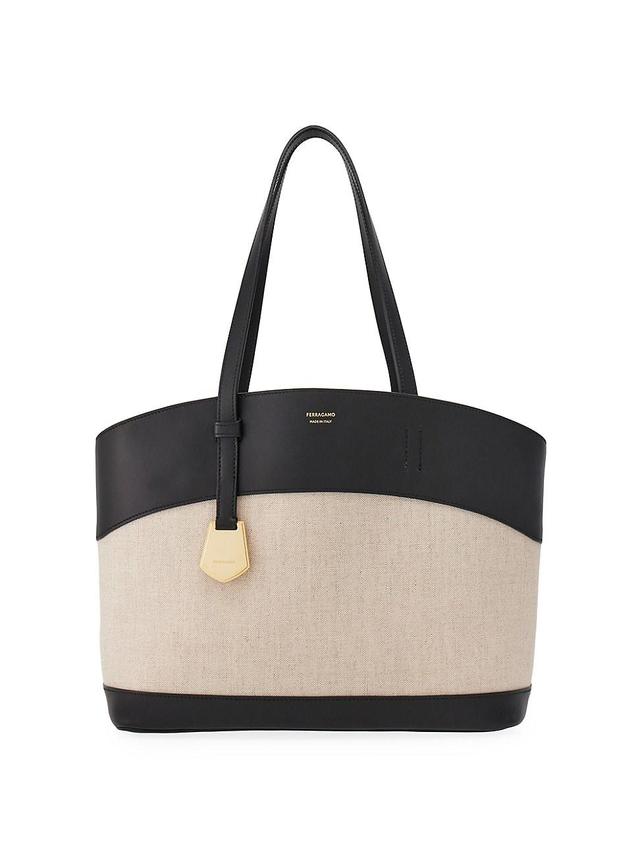 Womens Charming Medium Canvas & Leather Tote Product Image