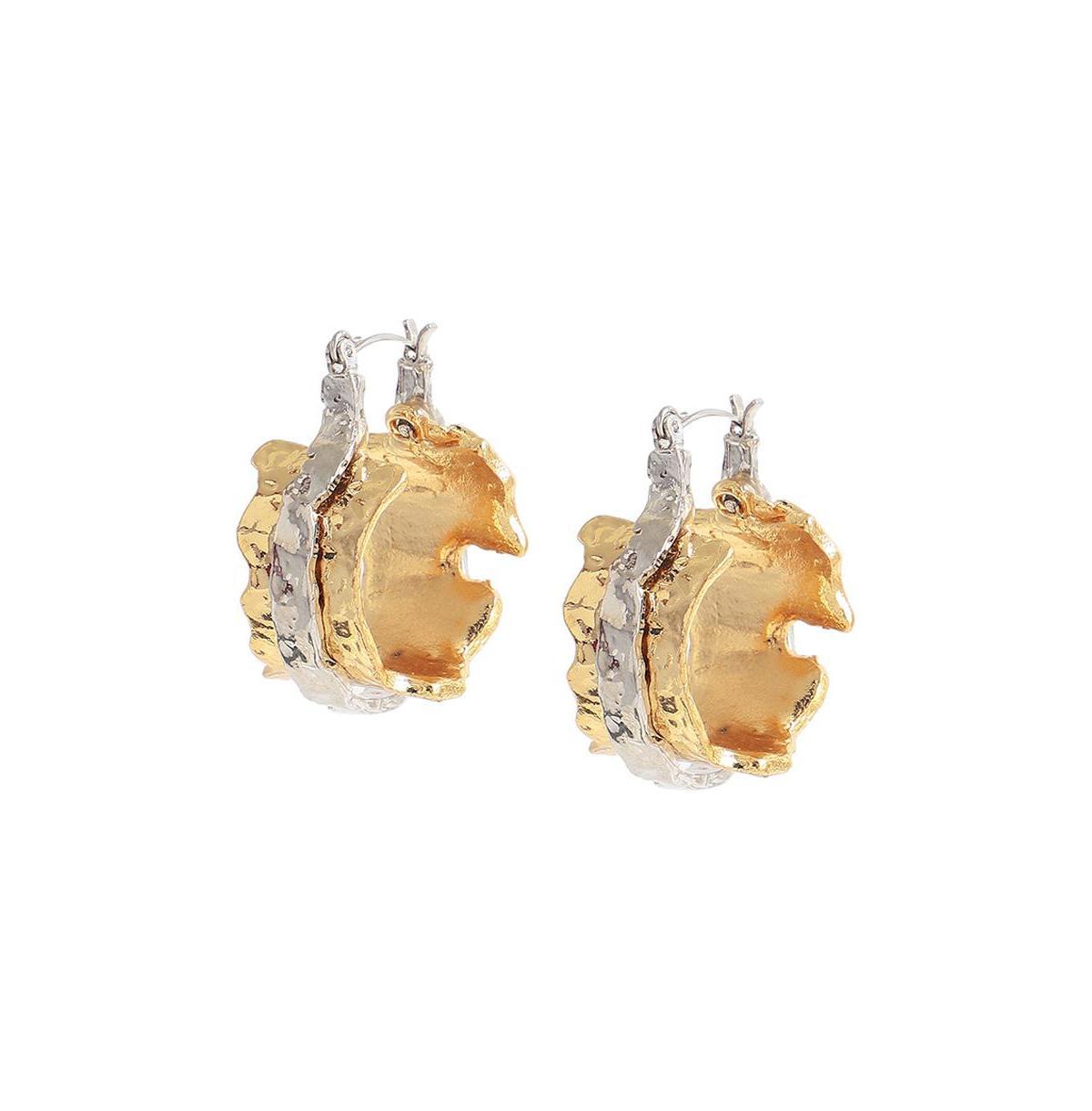 Sohi Womens Textured Hoop Earrings Product Image