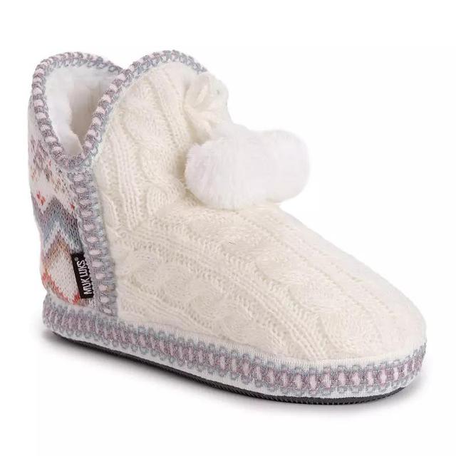 Womens MUK LUKS Amira Slipper Boots Oatmeal Grey Product Image