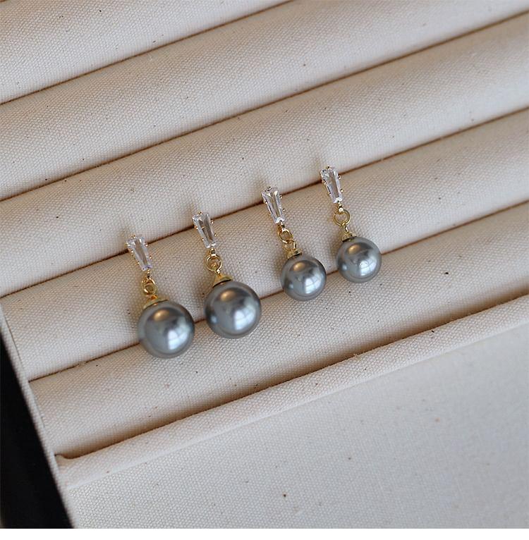 Rhinestone Faux Pearl Drop Earring Product Image