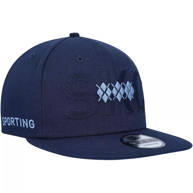 Mens New Era Sporting Kansas City Kick Off 9FIFTY Snapback Hat, Blue Product Image