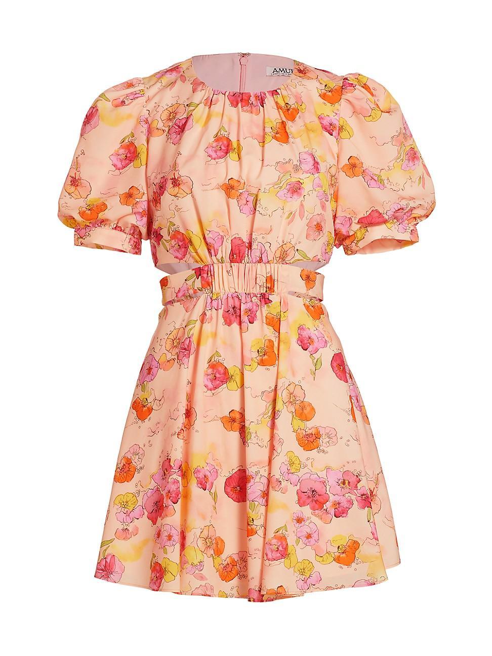 Womens Cole Cut-Out Floral Minidress Product Image