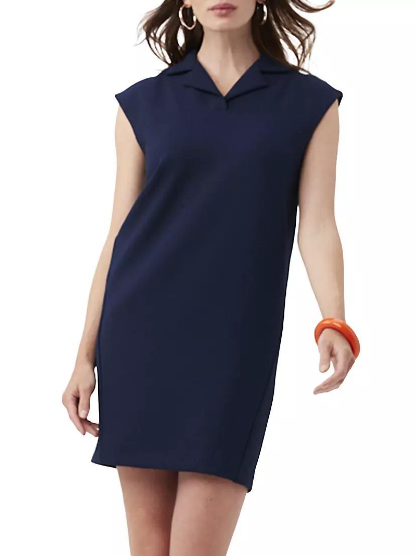 Trina Turk Woven Notch Collar Cap Sleeve Shift Dress Product Image