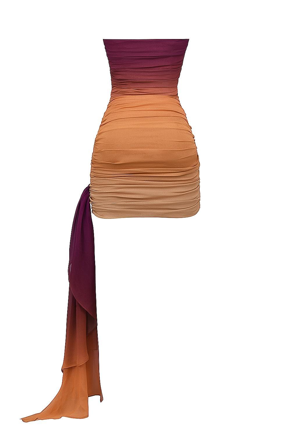 Sofie Ombre Mesh Strapless Mini Dress Product Image