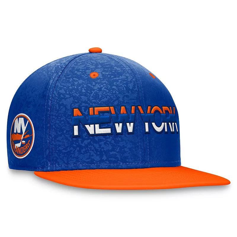 Mens Fanatics Branded Royal/Orange New York Islanders Authentic Pro Rink Two-Tone Snapback Hat Product Image