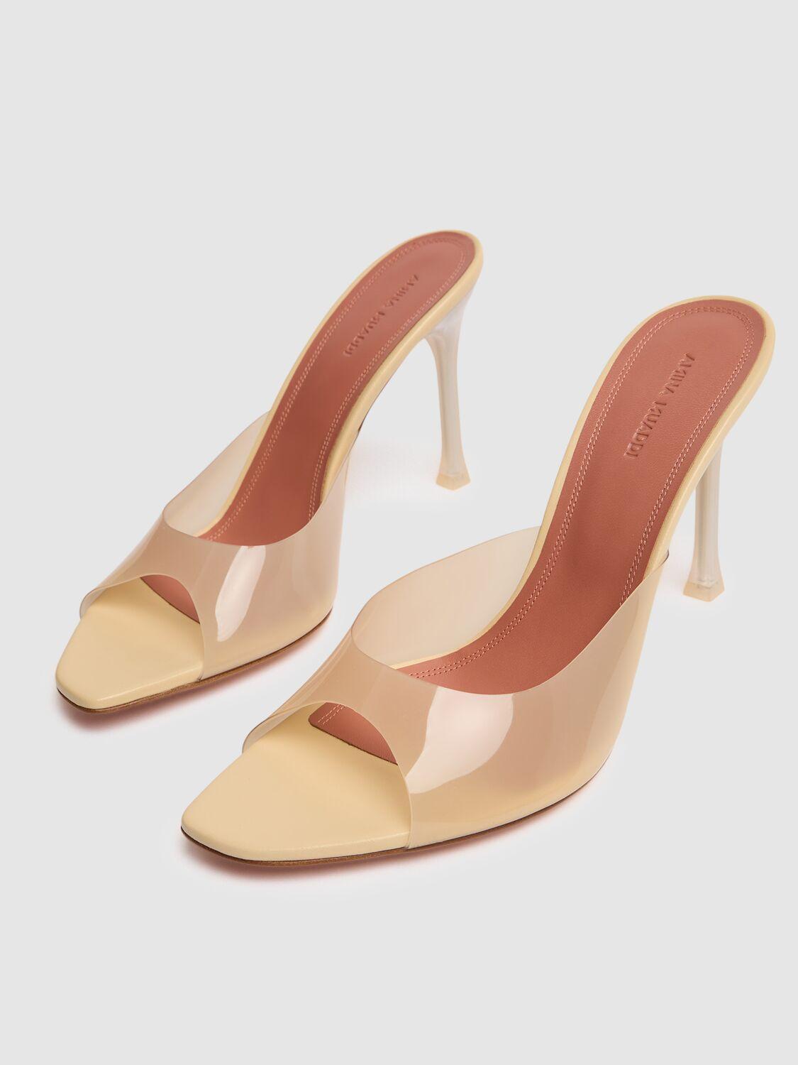 AMINA MUADDI 95mm Alexa Pvc Mules In Beige product image