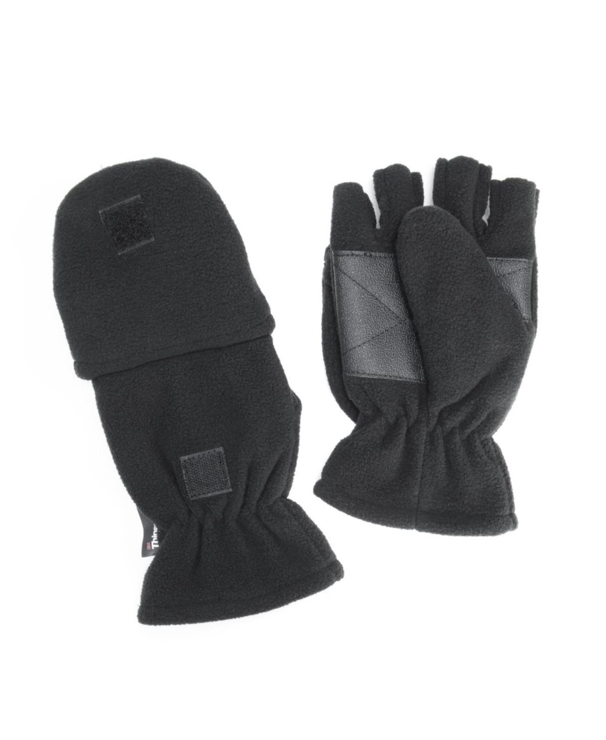 Muk Luks Mens Unisex Waterproof Nylon Mittens Black Product Image