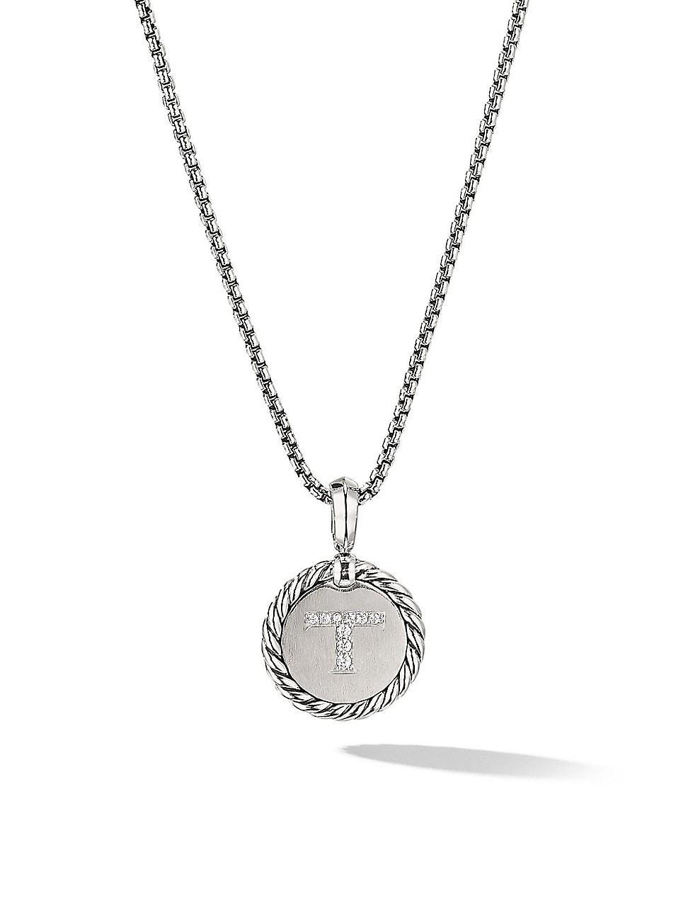 Womens Initial Charm with Pav Diamonds Product Image