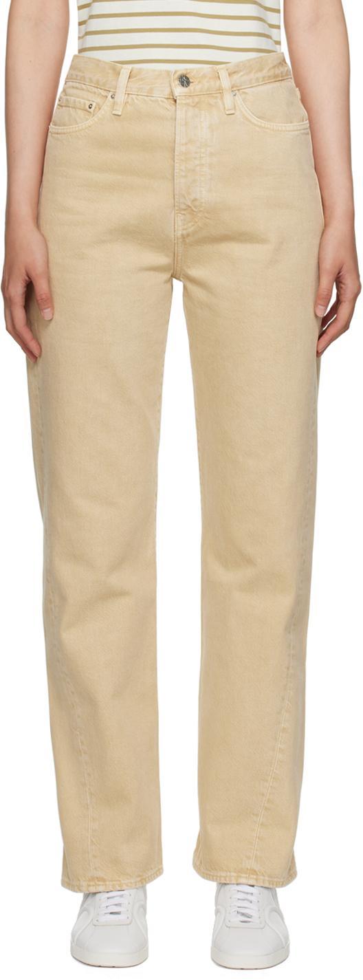 Twisted Seam Straight-leg Jeans In 870 Washed Beige product image