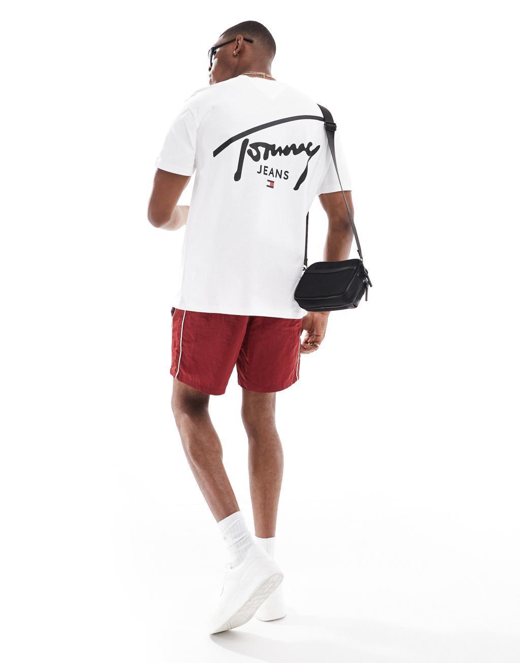 Tommy Jeans regular signature back print T-shirt in white Product Image