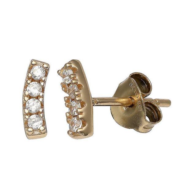 PRIMROSE Cubic Zirconia Bar Post Earrings, Womens, Gold Tone Clear Product Image