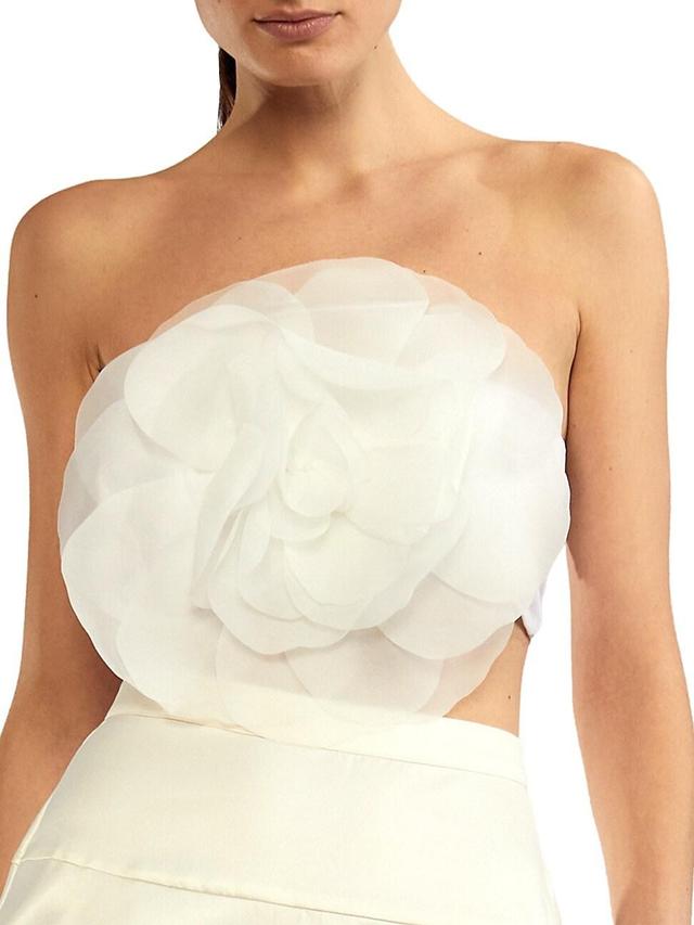 Womens Organza Flower Bandeau Top Product Image