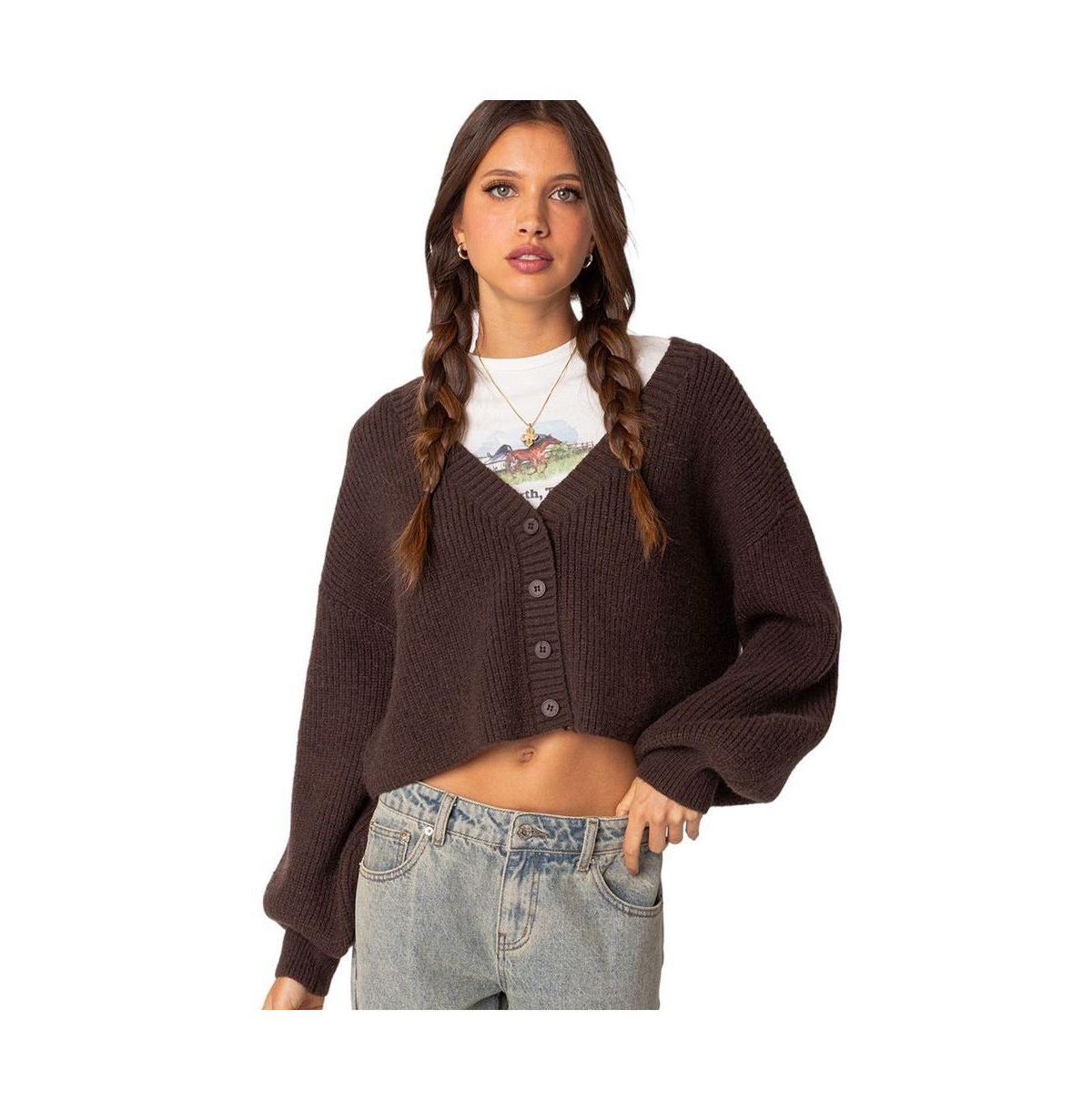 EDIKTED Sabrina Chunky Crop Cardigan Product Image