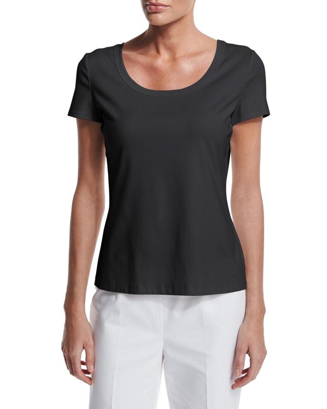 Lafayette 148 New York Scoop Neck Cotton Tee Product Image