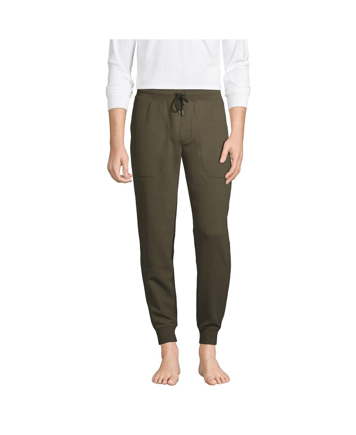 Big & Tall Lands End Waffle Jogger Pajama Pants, Mens Gray Grey Product Image