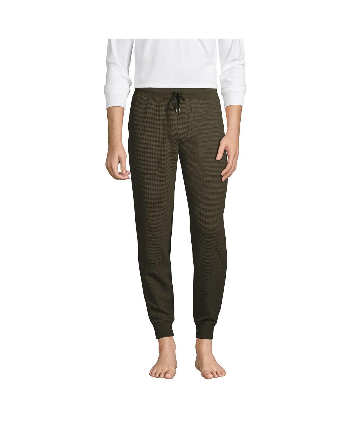 Lands End Mens Waffle Jogger Pajama Pants Product Image