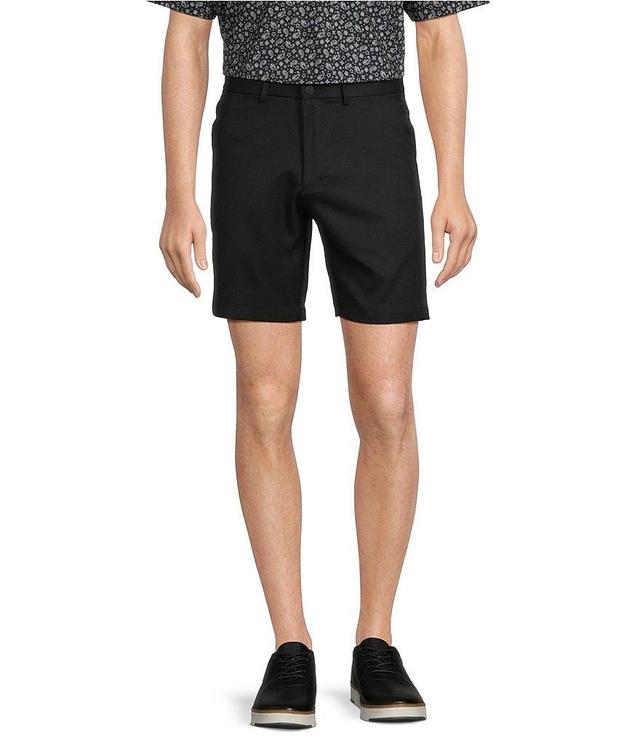 Roundtree & Yorke Performance Flat Front Straight Fit Printed 8#double; Inseam Shorts Product Image