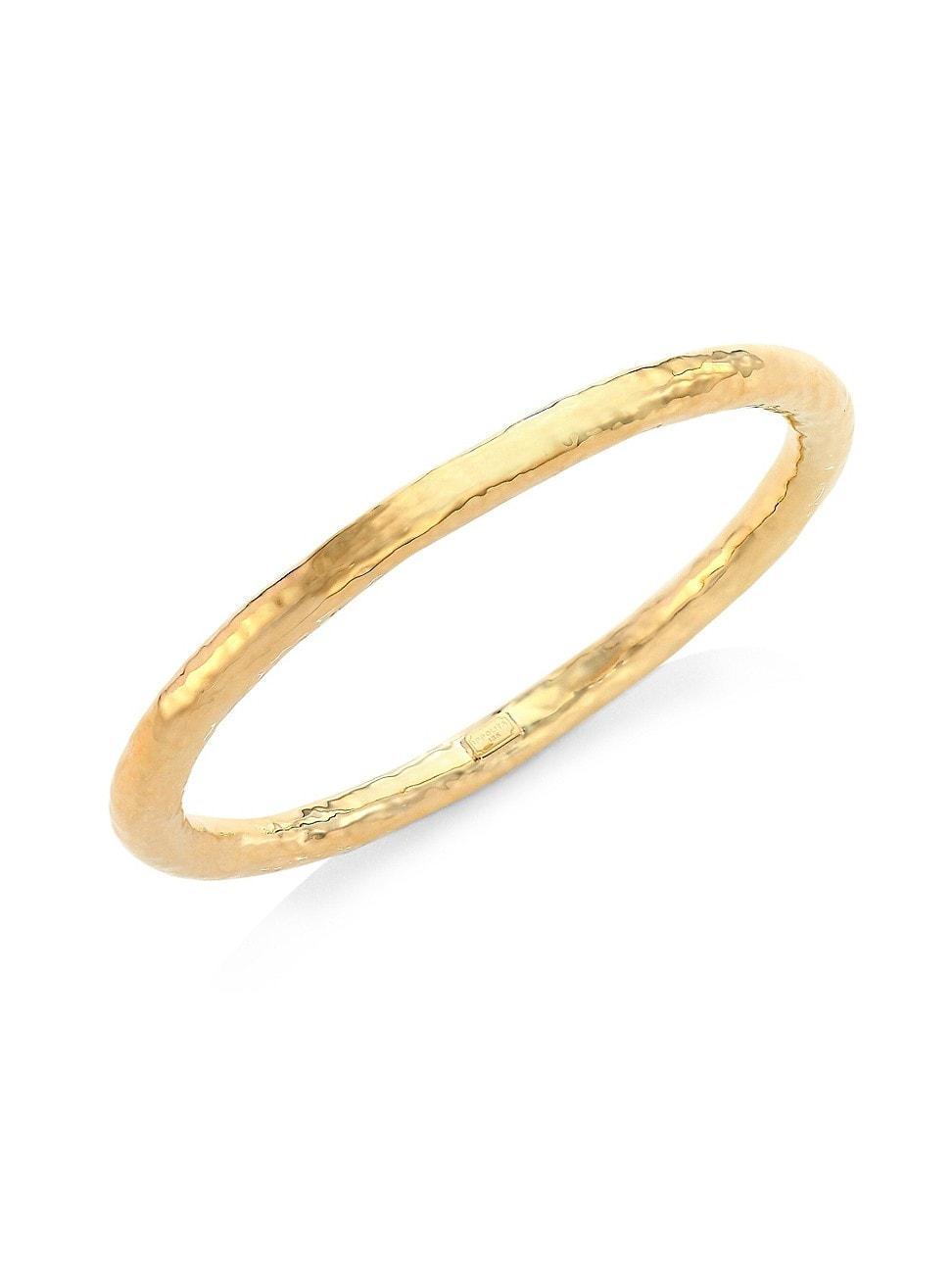 Womens Classico Super Thick 18K Yellow Gold Hammered Bangle Bracelet product image