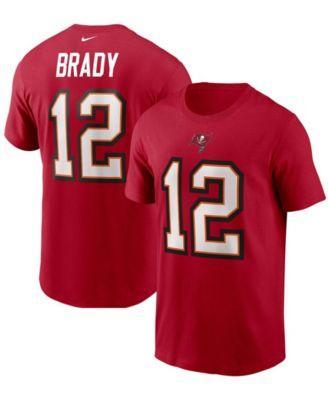 Mens Tom Brady Red Tampa Bay Buccaneers Name Number T-shirt Product Image