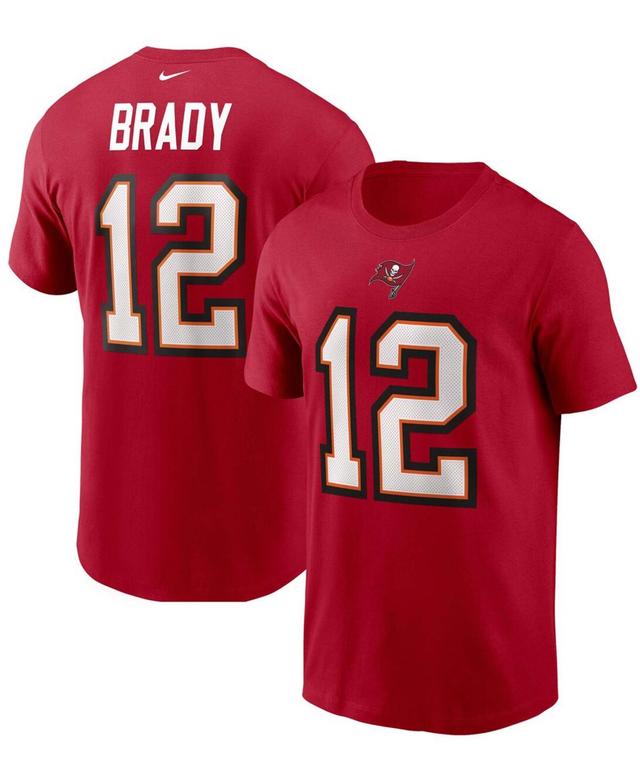 Mens Tom Brady Red Tampa Bay Buccaneers Name Number T-shirt Product Image