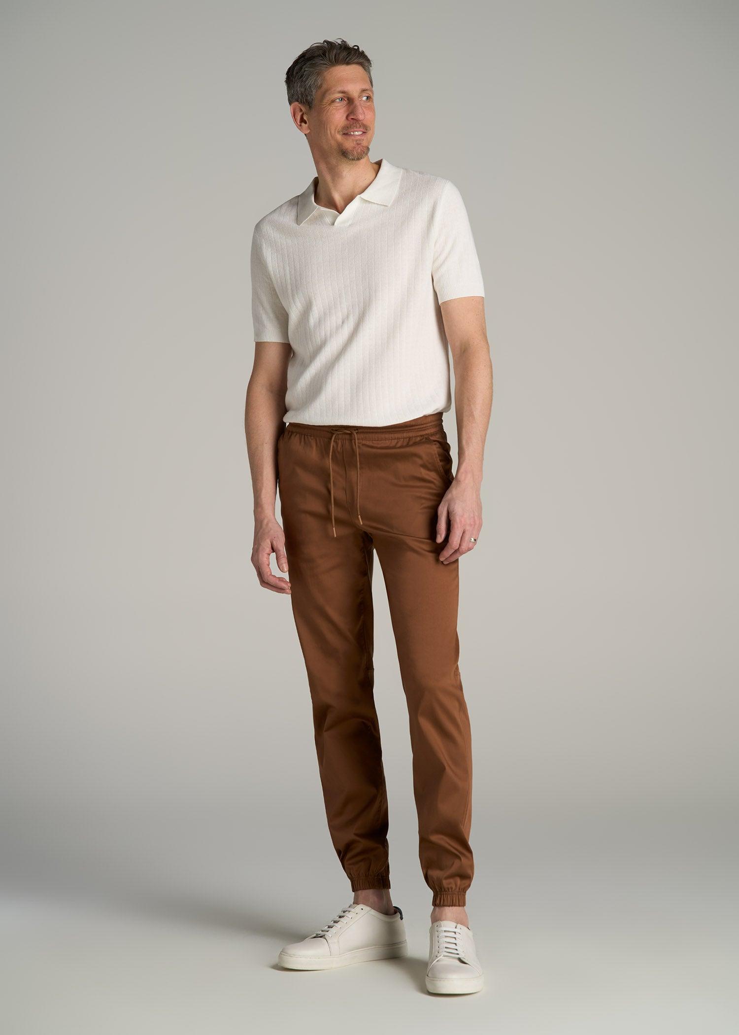 Stretch Twill Tall Men's Jogger Pants in Nutshell Male Product Image