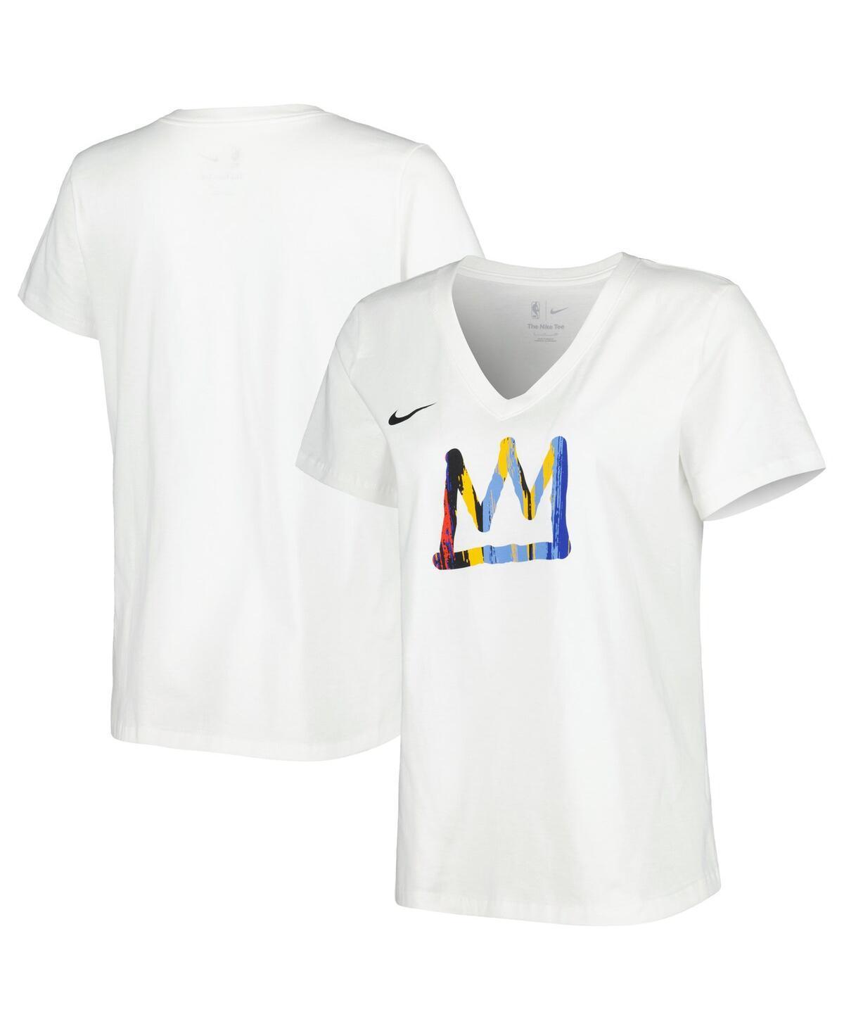 Womens Nike White Brooklyn Nets 2022/23 City Edition Essential V-Neck T-shirt Product Image