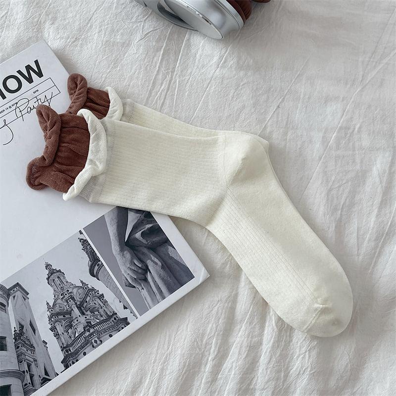 Mock Two Piece Short Socks Product Image