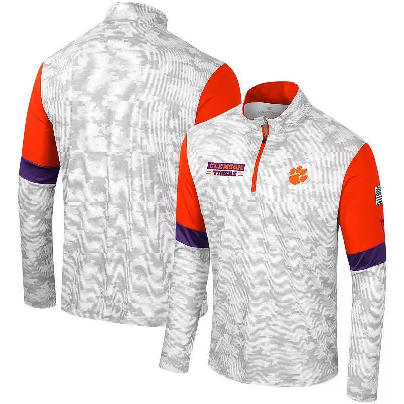 Mens Colosseum Camo Clemson Tigers OHT Military Appreciation Tomahawk Quarter-Zip Windshirt Product Image