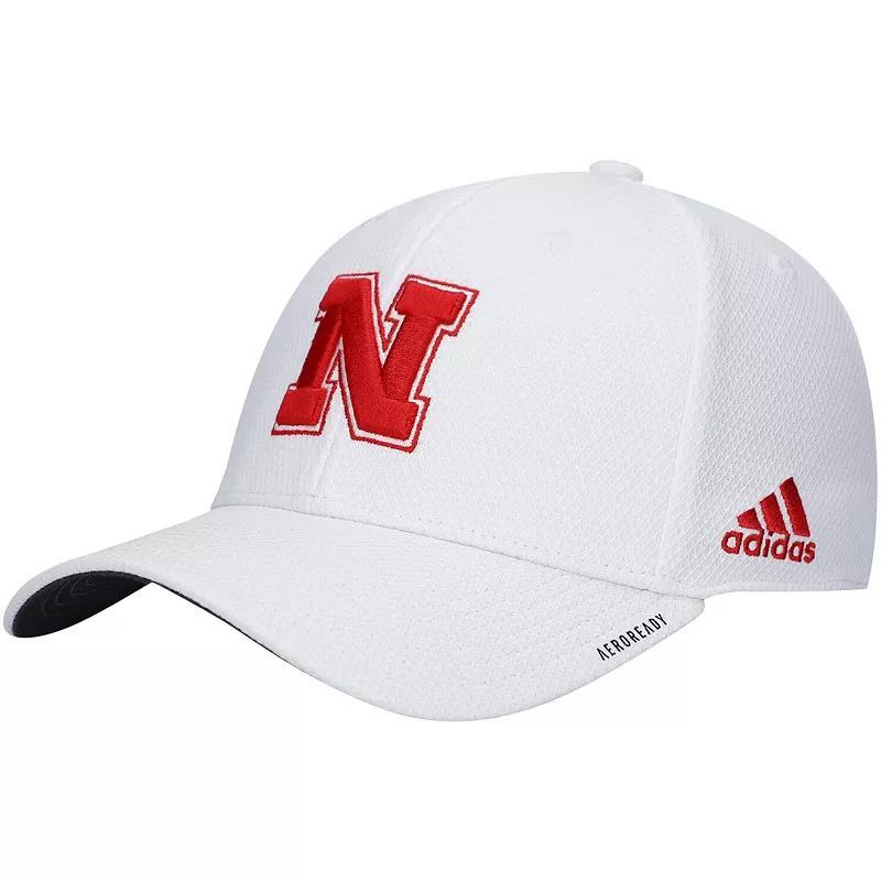 Mens adidas Nebraska Huskers 2021 Sideline Coaches AEROREADY Flex Hat Product Image