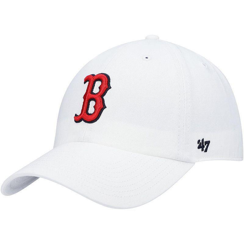 Men's '47 White Boston Red Sox Clean Up Adjustable Hat Product Image