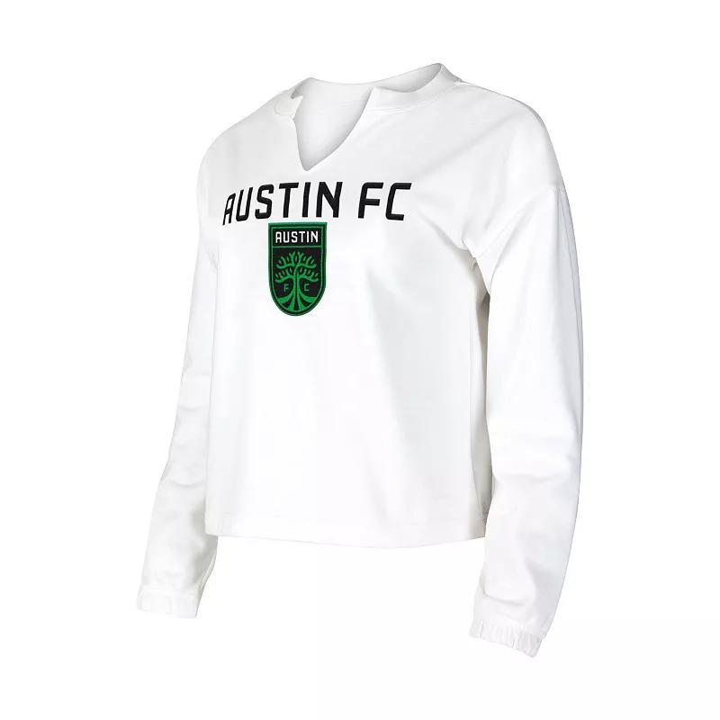 Womens Concepts Sport White Austin Fc Sunray Notch Neck Long Sleeve T-shirt Product Image