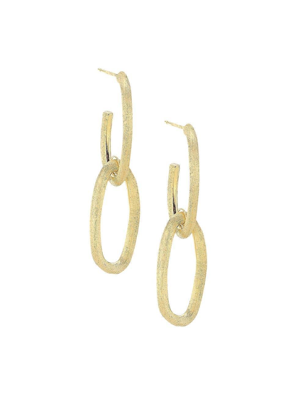 Womens Jaipur 18K Yellow Gold Oval Double-Link Earrings Product Image