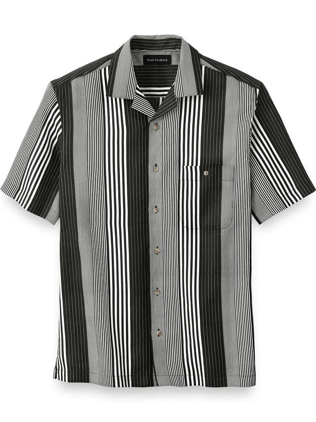 Slim Fit Linen Stripe Print Casual Shirt Product Image